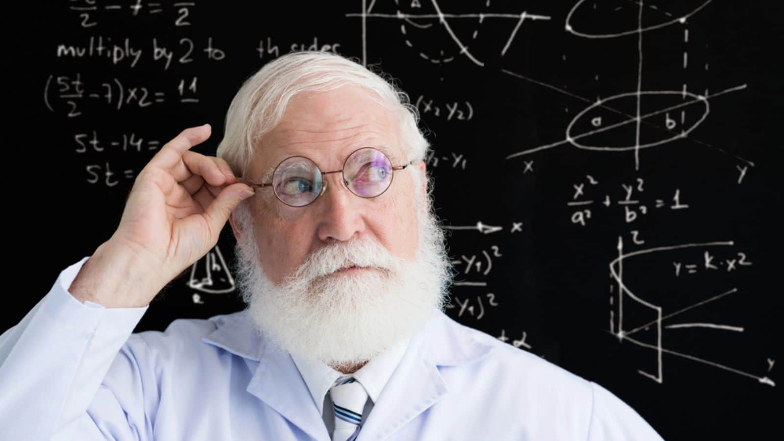 Scientist thinking about new theory