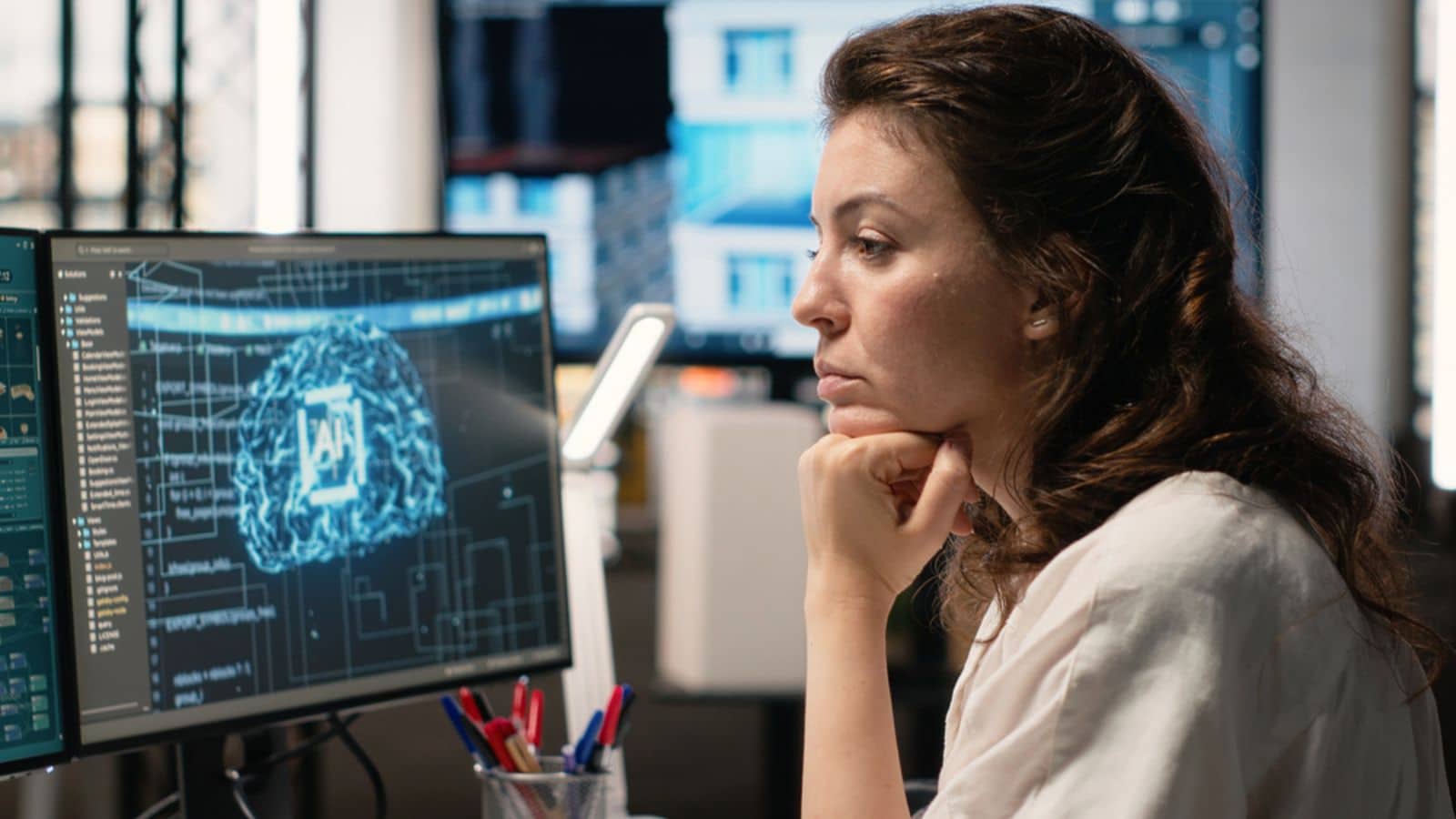Woman building AI